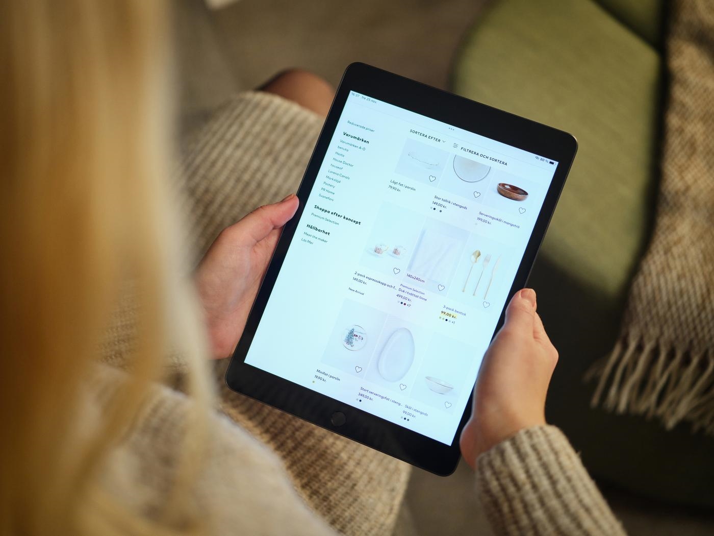 Making purchase (shopping) online on tablet closeup