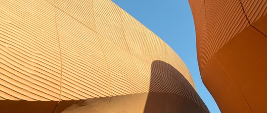 MILAN, ITALY-OCTOBER 07, 2015: the modern architecture of the United Arab Emirates pavillion at EXPO 2015, designed by Foster and partners, in Milan.