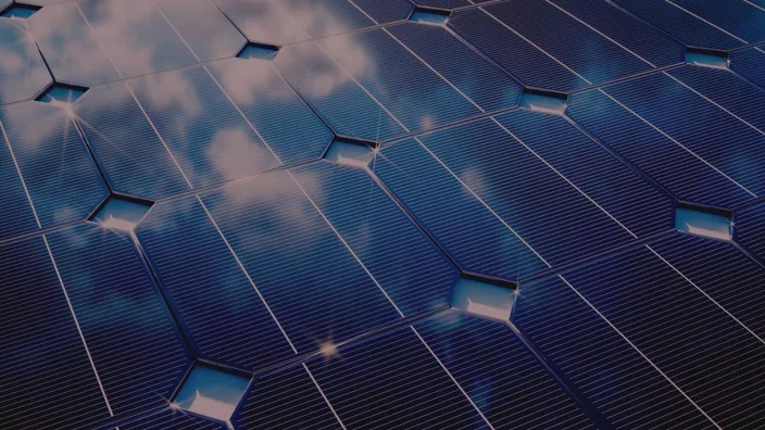 close up of solar pannels