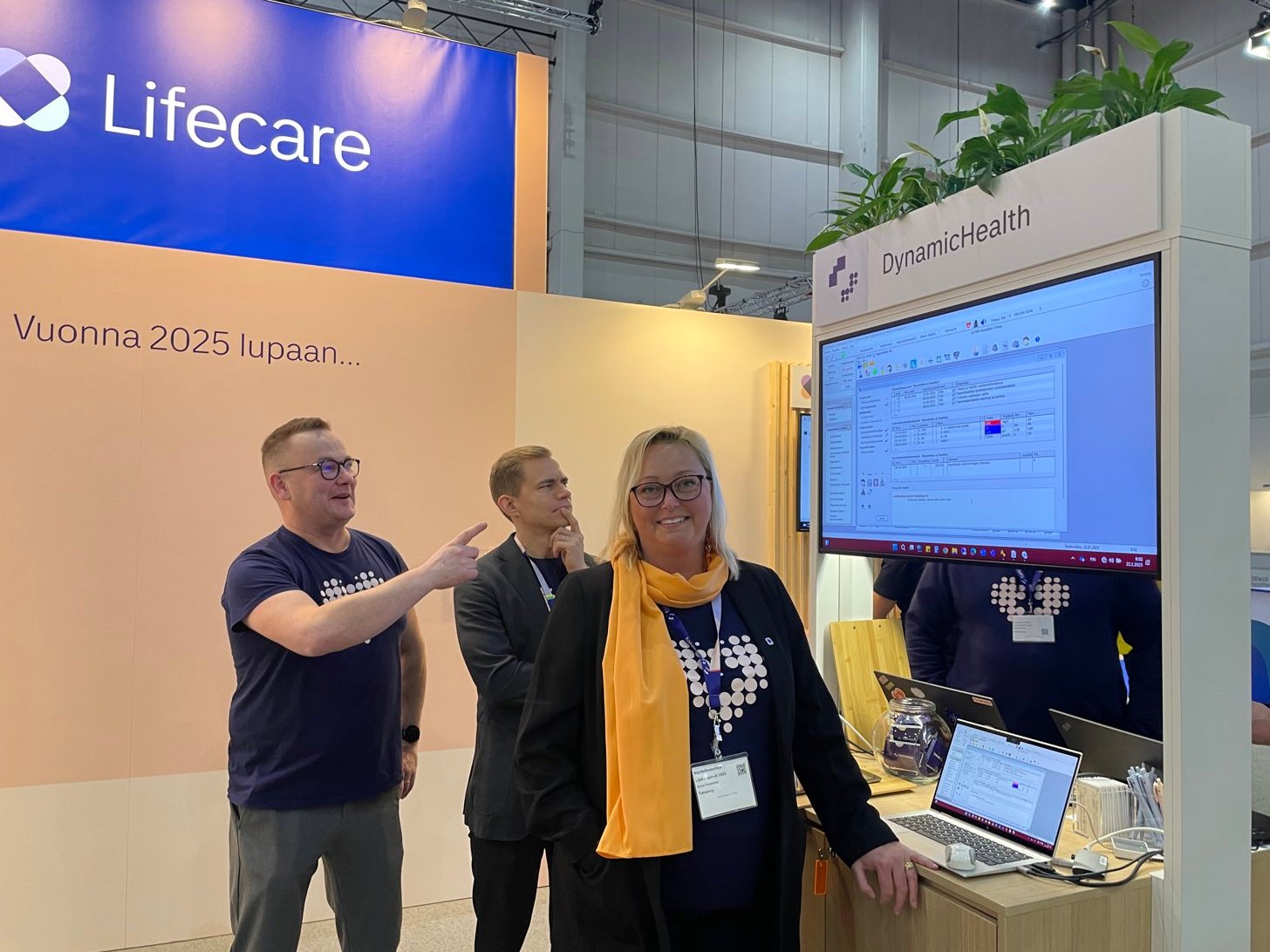 DynamicHealthin tiimi tammikuun L&auml;&auml;k&auml;rip&auml;ivill&auml;: Marko Pyy (vas.), Antti Vesala ja Anna Forsblom.&nbsp;